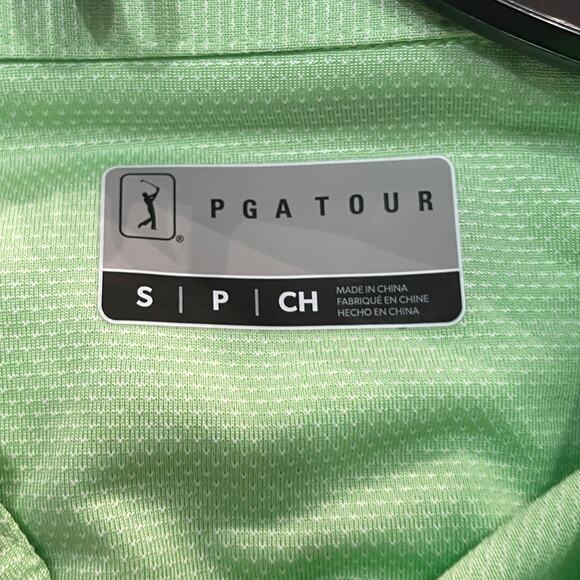 PGA Tour Men's Birdseye Textured Performance Polo Shirt Patina green small - Picture 8 of 8